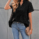 Small Black Swiss Dot Short Sleeve Top