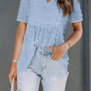 Small Blue Swiss Dot Short Sleeve Top