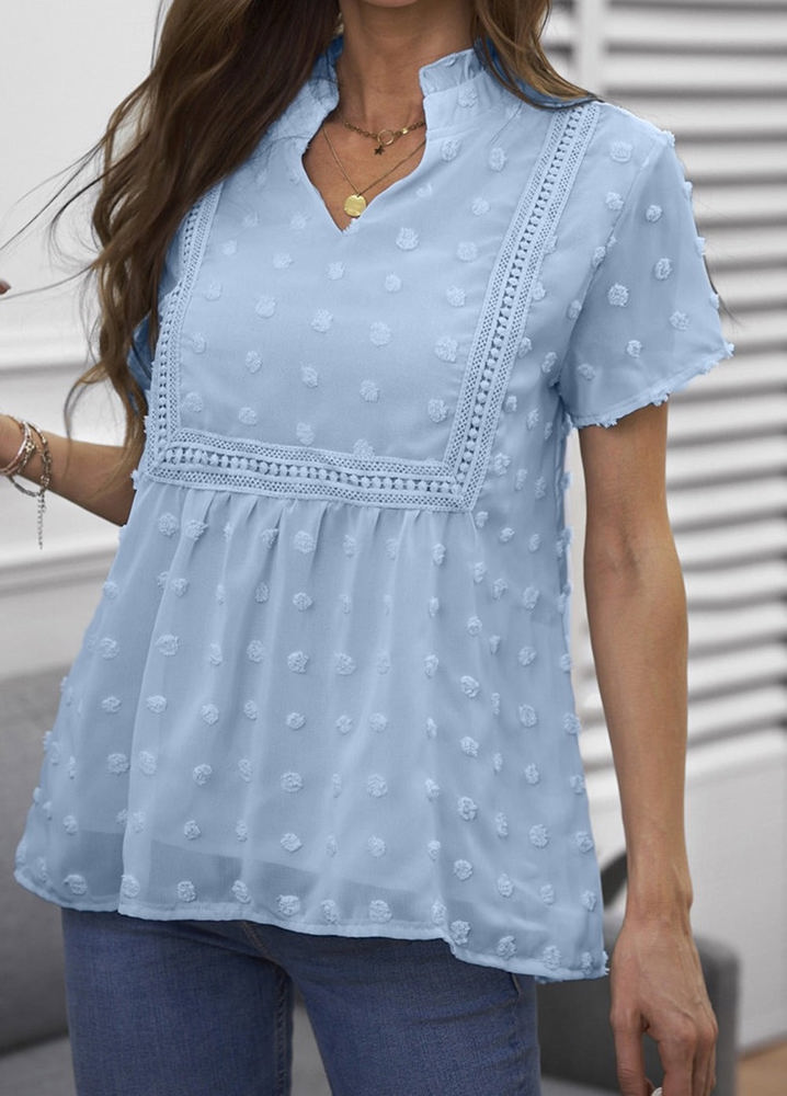 Swiss Dot Short Sleeve Top