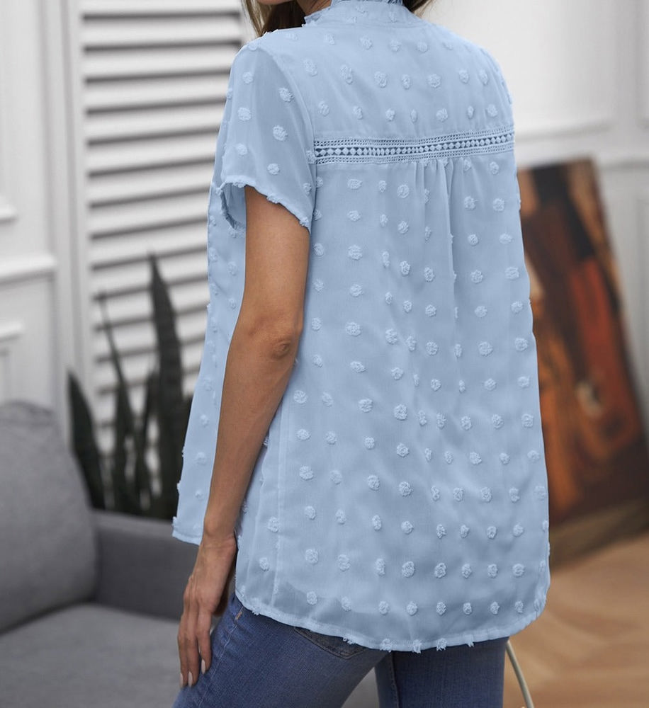 Swiss Dot Short Sleeve Top