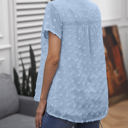 Small Blue Swiss Dot Short Sleeve Top