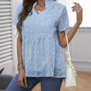 Small Blue Swiss Dot Short Sleeve Top