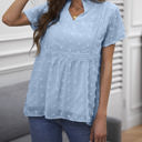 Small Blue Swiss Dot Short Sleeve Top