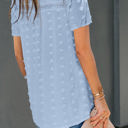 Small Blue Swiss Dot Short Sleeve Top