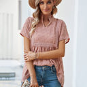 Small Pink Swiss Dot Short Sleeve Top