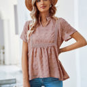 Small Pink Swiss Dot Short Sleeve Top