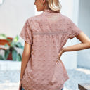 Small Pink Swiss Dot Short Sleeve Top