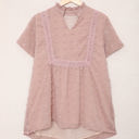 Small Pink Swiss Dot Short Sleeve Top