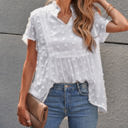 Medium White Swiss Dot Short Sleeve Top