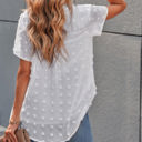 Small White Swiss Dot Short Sleeve Top