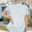 Small White Swiss Dot Short Sleeve Top