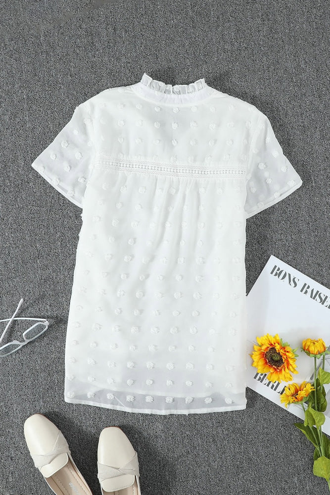 Swiss Dot Short Sleeve Top