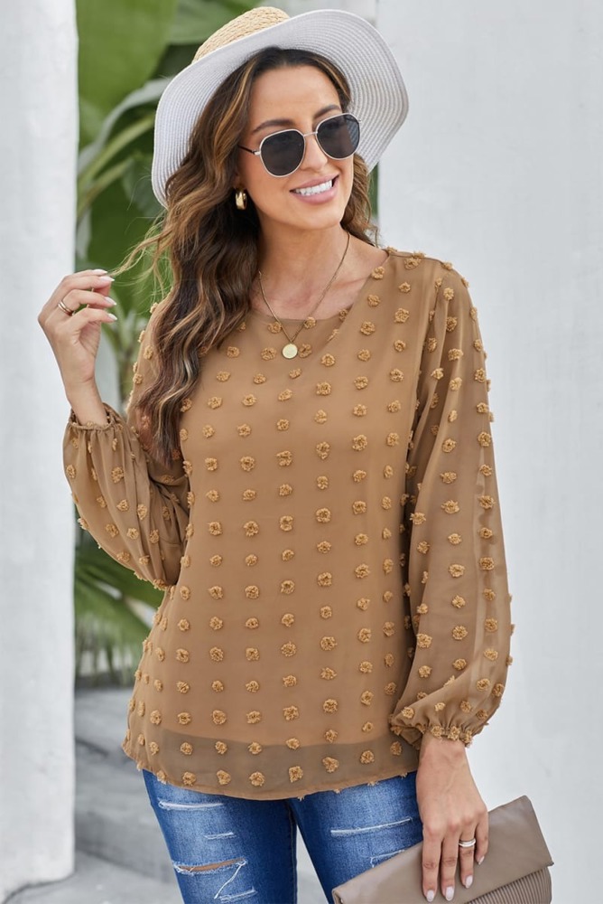 Long Sleeve Swiss Dot Top