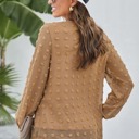 Small Brown Long Sleeve Swiss Dot Top