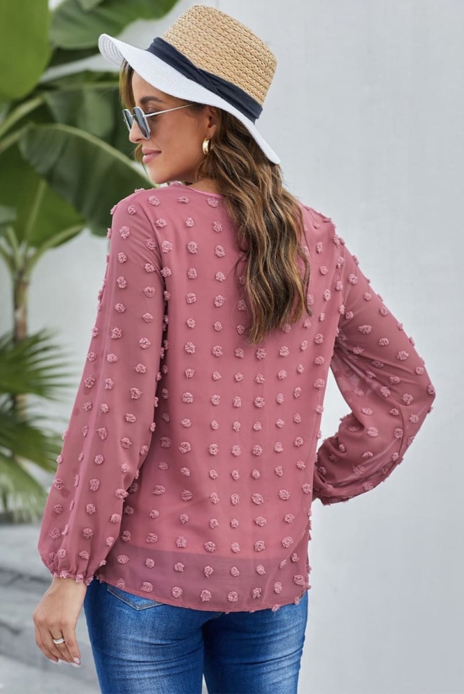 Long Sleeve Swiss Dot Top