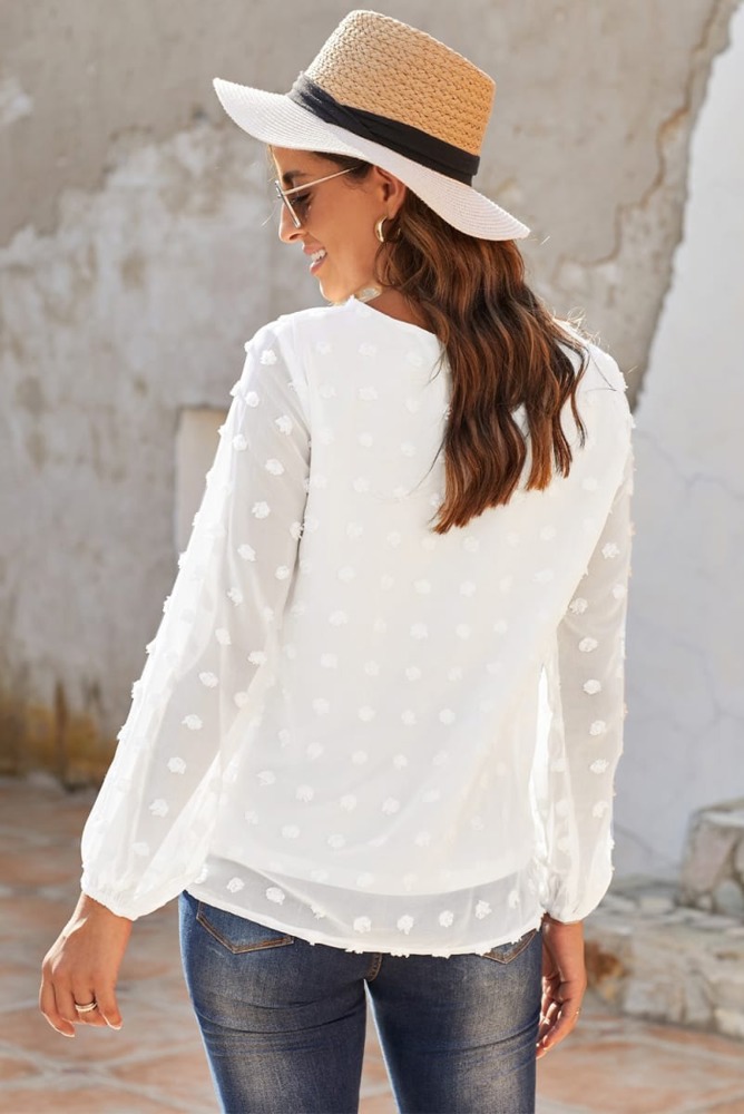 Long Sleeve Swiss Dot Top