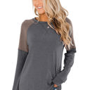 Small Gray Colorblock Raglan Top