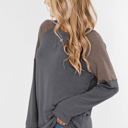 Small Gray Colorblock Raglan Top