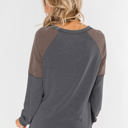 Small Gray Colorblock Raglan Top