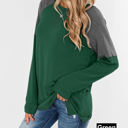 Large Green Colorblock Raglan Top