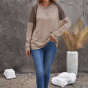 Small Khaki Colorblock Raglan Top