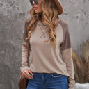 Small Khaki Colorblock Raglan Top