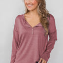  Everyday Buttoned Long Sleeve Top