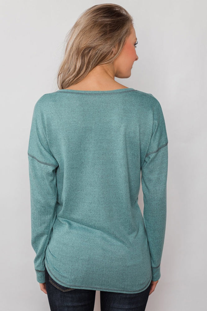 Everyday Buttoned Long Sleeve Top