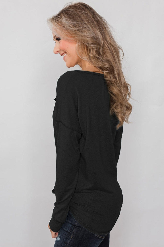 Everyday Buttoned Long Sleeve Top