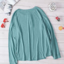 Medium Blue Everyday Buttoned Long Sleeve Top