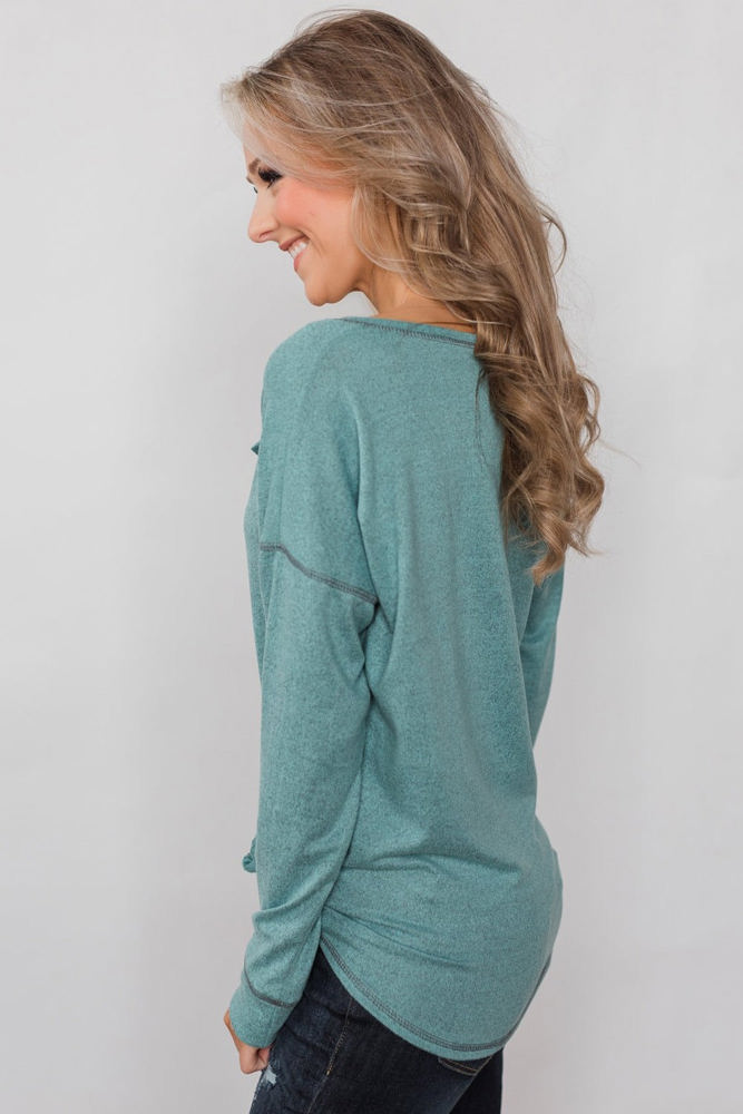 Everyday Buttoned Long Sleeve Top