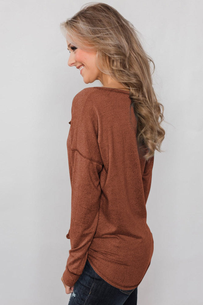 Everyday Buttoned Long Sleeve Top