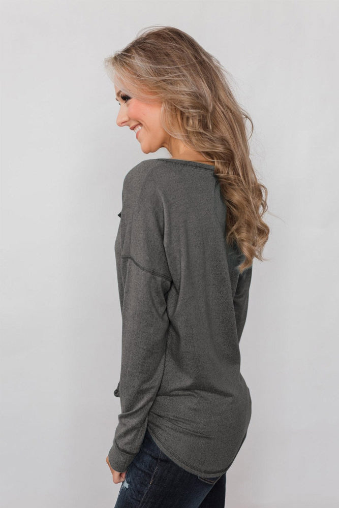 Everyday Buttoned Long Sleeve Top