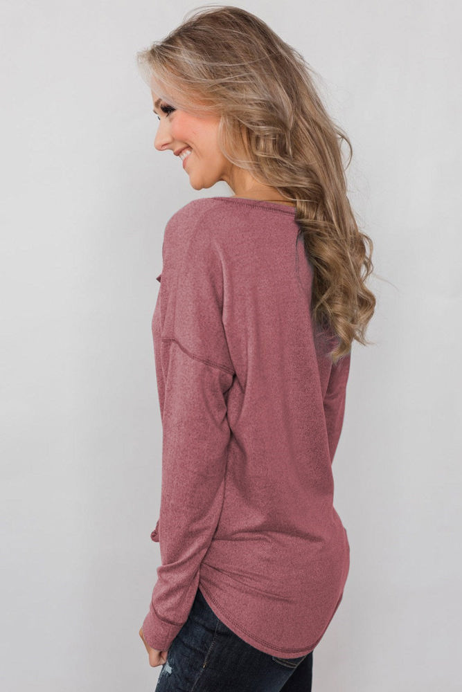 Everyday Buttoned Long Sleeve Top