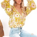  Impressionist Print Tassel Top