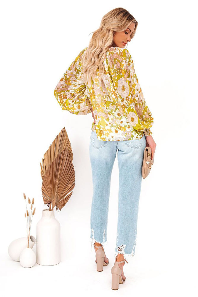 Impressionist Print Tassel Top