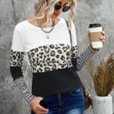  Colorblock Leopard Stripe Top