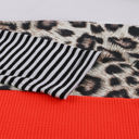  Colorblock Leopard Stripe Top