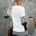 Small Black Colorblock Leopard Stripe Top