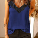 Small Blue Gorgeous Lace Shoulder Top