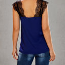 Small Blue Gorgeous Lace Shoulder Top