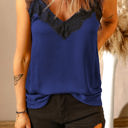 Small Blue Gorgeous Lace Shoulder Top