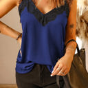 Small Blue Gorgeous Lace Shoulder Top