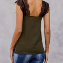 Small Green Gorgeous Lace Shoulder Top