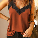 Large Orange Gorgeous Lace Shoulder Top