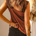 Small Orange Gorgeous Lace Shoulder Top