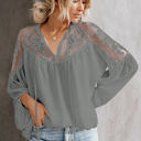 Small Gray Splendid Lace Blouse