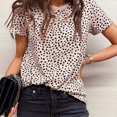 Short Sleeve Spotted Tee T Shirt Top