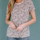 Small Apricot Short Sleeve Spotted Tee T Shirt Top