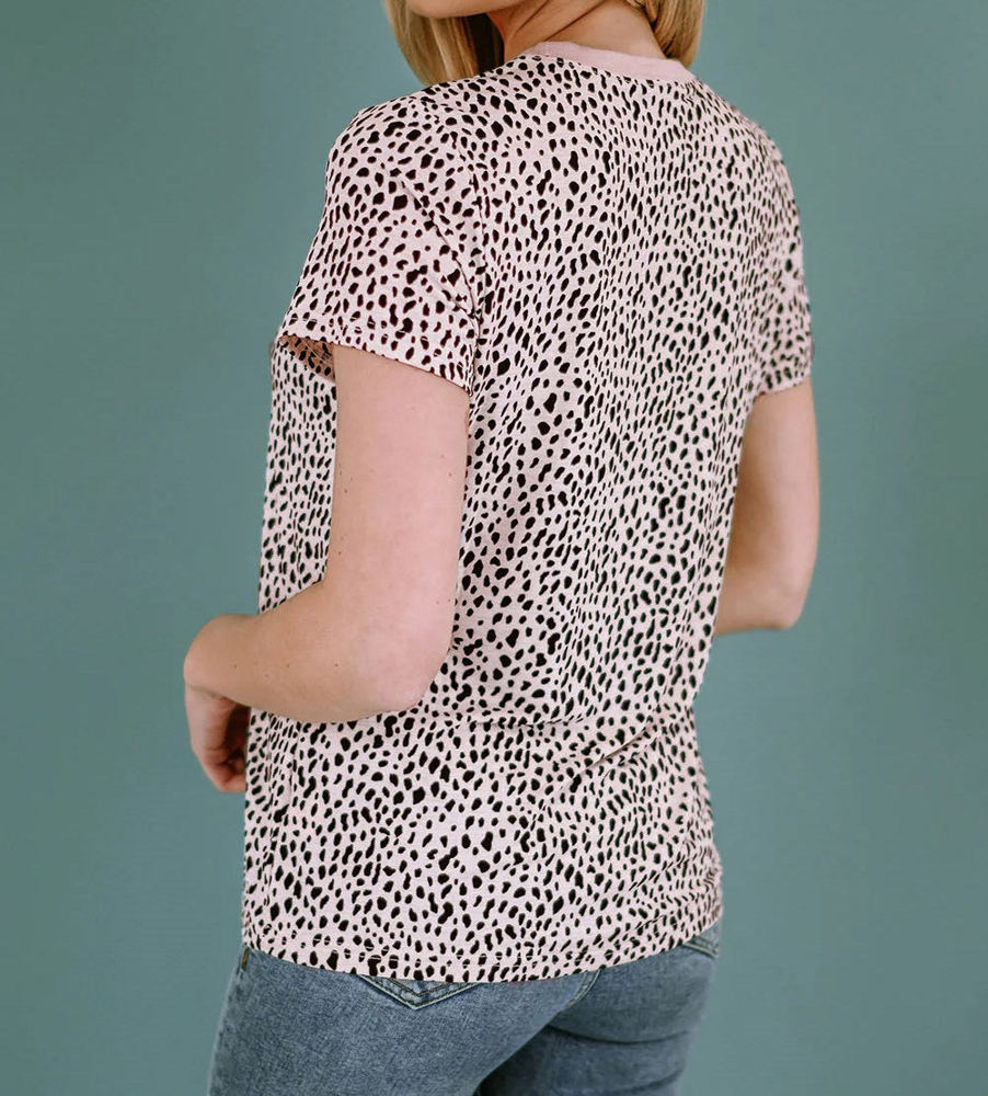 Short Sleeve Spotted Tee T Shirt Top